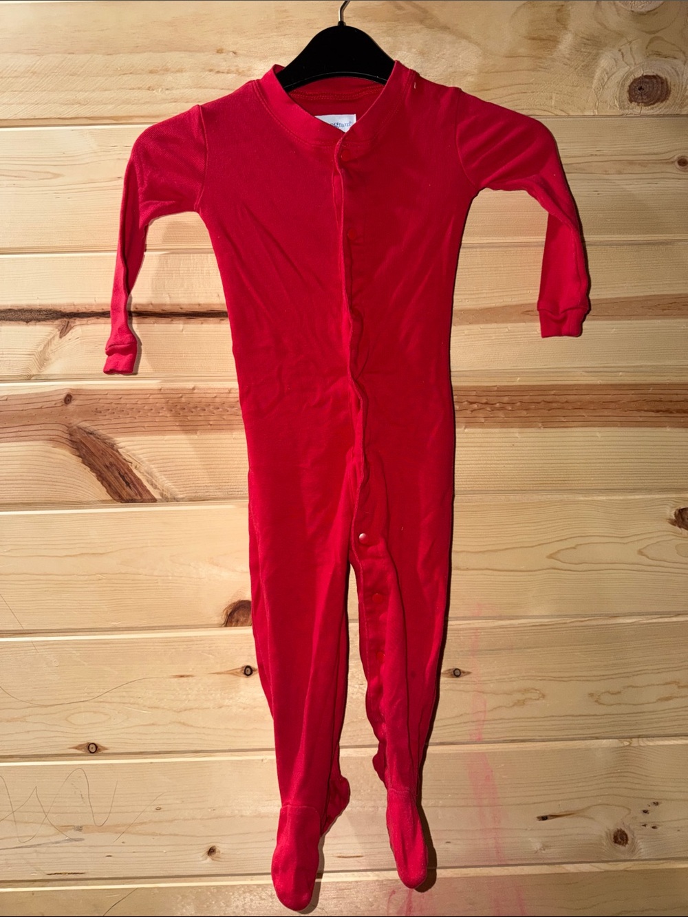 Classic Red Footed One-Piece Pajama for Kids